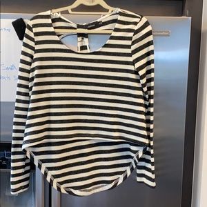 Mink pink high low long sleeve with fun back!